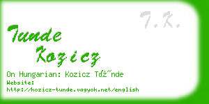 tunde kozicz business card